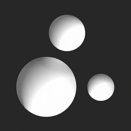 Three round holes in the black surface abstract vector