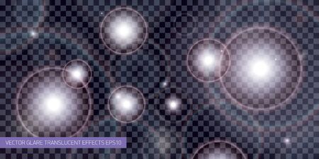 Vector translucent light glare effect. Abstract vector design backgroundのイラスト素材