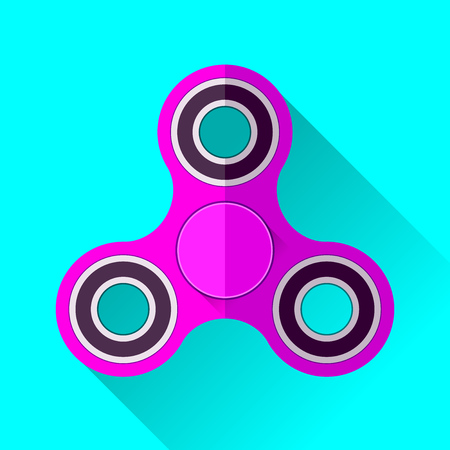 Fidget spinner icon in a flat style, Hand toy on a blue background. Vector design element for you projectのイラスト素材