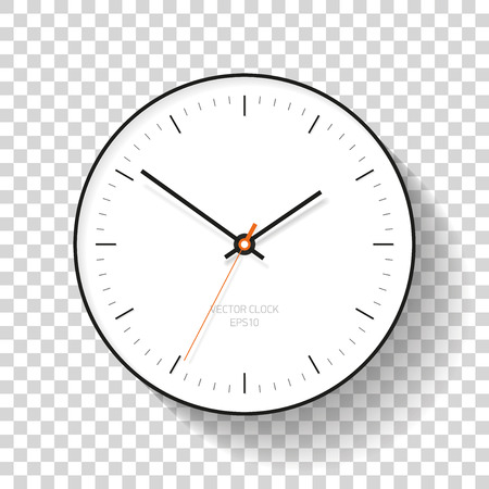 Simple Clock icon in a flat style, minimalistic timer on a transparent background. Business watch. Vector design element for you projectのイラスト素材