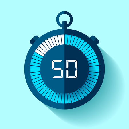 Stopwatch icon in flat style, timer on color background. Sport clock. Vector design element for you business projectのイラスト素材