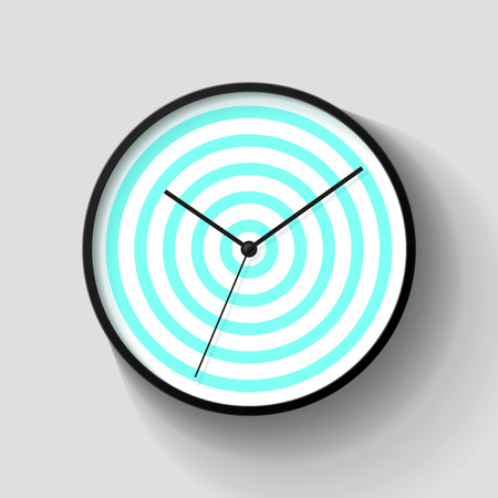 Simple striped wall Clock in realistic style, timer on light background. Business watch. Vector design element for you projectのイラスト素材
