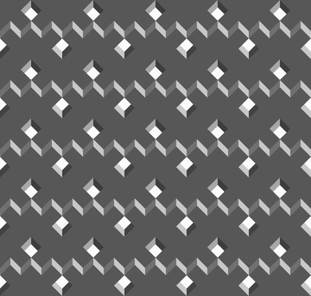 Vector wicker cubes texture, geometric seamless patternのイラスト素材