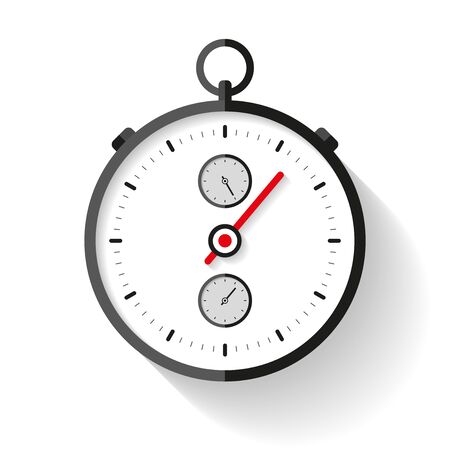 Stopwatch icon in flat style. Sport clock. Chronometer. Time tool. Vector design element for you business projectのイラスト素材