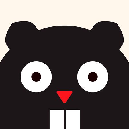 Cheerful beaver, funny animal picture, illustration for children, vector art