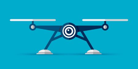 Drone icon inf flat style illustration. Modern gadget on color background. Vector object for you projectのイラスト素材