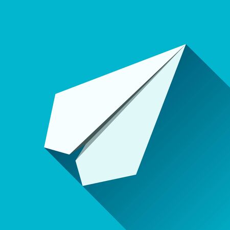 Paper plane icon in flat style. Airplane symbol. Vector object for you projectのイラスト素材