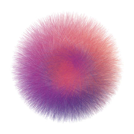 Abstract fur ball on white background for you projects. Scribble sphere. Vector design shape artのイラスト素材