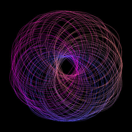 Abstract guilloche shape on black background for you business projects. Vector design art