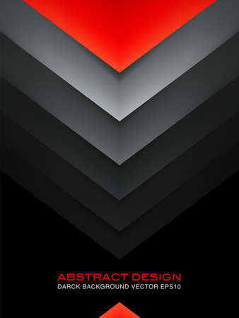 Abastract black background with red accent. Geometry dark pattern. Vector design backgroundのイラスト素材