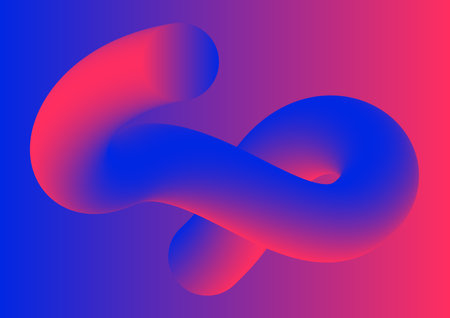 Multicolored abstract shape. winding object. colorful worm. vector modern artのイラスト素材