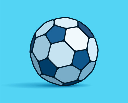 Football icon in flat style. Vector Soccer ball on color background. Sport object for you design projectsのイラスト素材