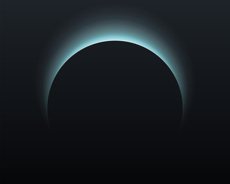 Black geometric abstraction. dark background. Solar eclipse. vector designのイラスト素材