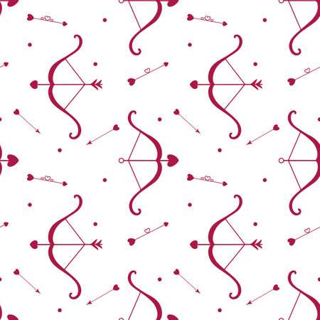 Seamless pattern with cupids arrows and bowのイラスト素材