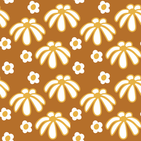 Floral pattern in boho style, minimalism. Pattern with wildflowersのイラスト素材