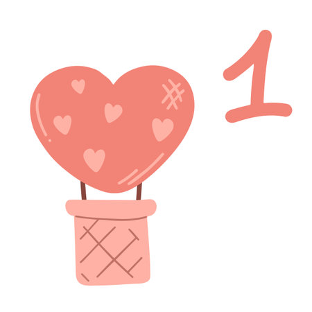 Advent calendar for 14 days. 14 days of the advent calendar on the theme of loveのイラスト素材