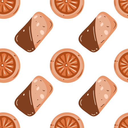 Seamless pattern with sweets. The cookie patternのイラスト素材