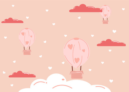 Abstract pink background with clouds. Pink backgroundのイラスト素材