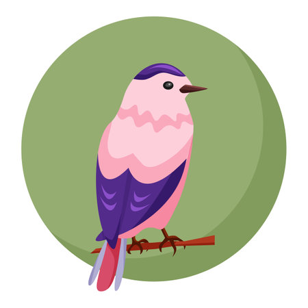 Design element with a bird on a circle backgroundのイラスト素材