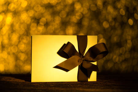 Card and bokeh as a background.の写真素材