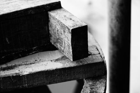 wooden black & white texture backgroundの写真素材