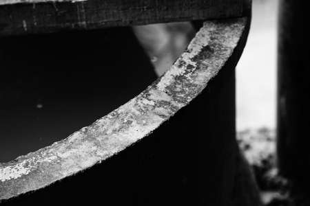 wooden black & white texture backgroundの写真素材