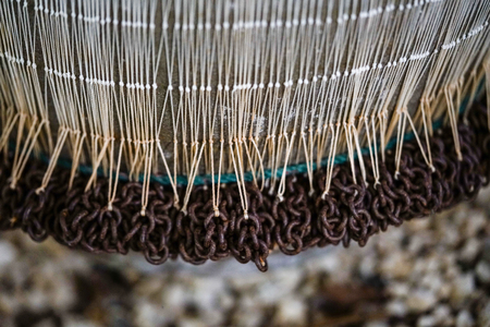 Fishing net hanging as a background.の写真素材