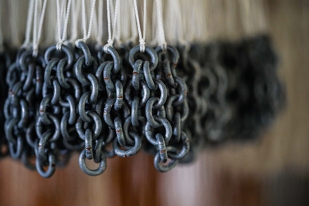 Fishing net hanging as a background.の写真素材