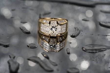 Diamond ring with gold