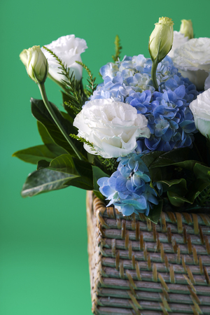 Flowers in a basket.の写真素材