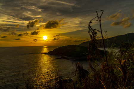 Sunset at the seaの写真素材