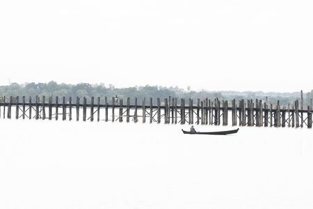 Mandalay, Myanmar - August 5, 2018 : Wooden bridge named U-bein at Mandalay, Myanmar, editorialのeditorial素材