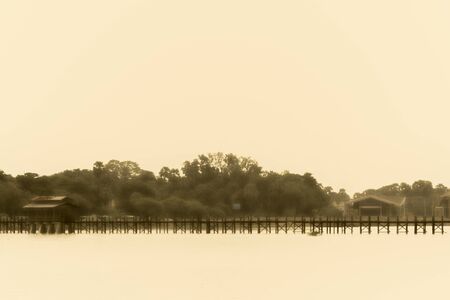 Mandalay, Myanmar - August 5, 2018 : Wooden bridge named U-bein at Mandalay, Myanmar, editorialのeditorial素材