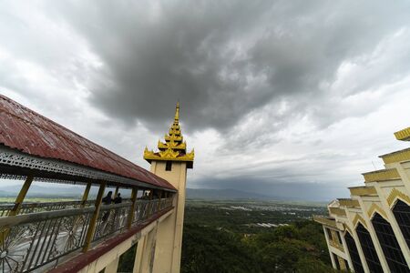 Mandalay, Myanmar - August 4, 2018 : Golden Palace Monastery (Shwenandaw Kyaung) at Mandalay, Myanmar,のeditorial素材