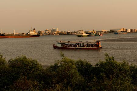 Samutprakan, Thailand : March 14, 2019 - Seaside landscape at Samutprakan, Thailand, Editorial