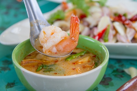 Shrimp in spoonの写真素材