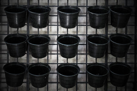 black plastic potの写真素材