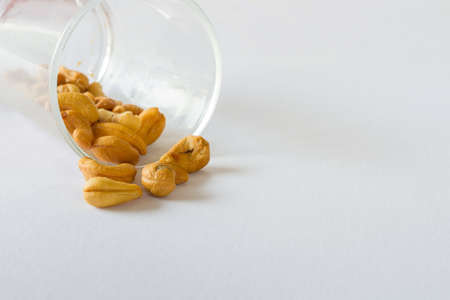 Cashew Nuts on white backgroundの写真素材