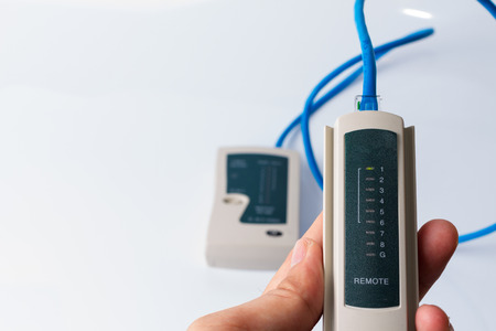 Network tester on white backgroundの写真素材