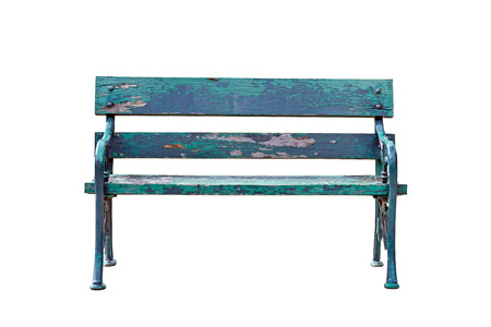 Park bench isolated on white backgroundの写真素材