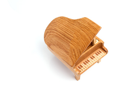 piano music box isolated on white backgroundの写真素材