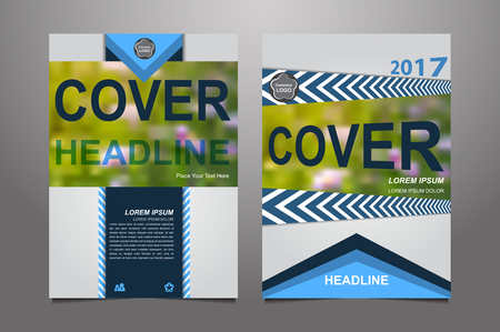 Blue Vector annual report Leaflet Brochure Flyer template design, book cover layout design, Abstract dark blue presentation book cover templatesの写真素材