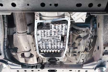 Car Gear Machine parts, Opened car transmission for maintenanceの写真素材