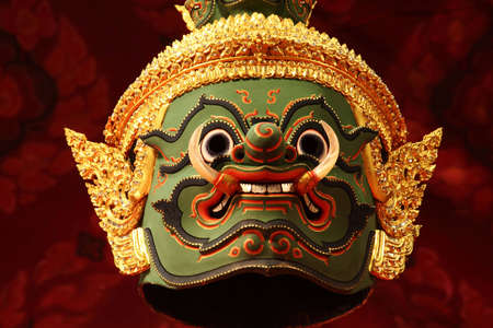 A giant mask of Thai KHONE drama in the Ramayanaの写真素材