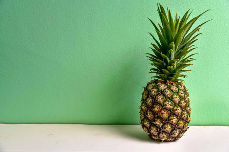 Isolated Pineapple on Mint Backgroundの写真素材