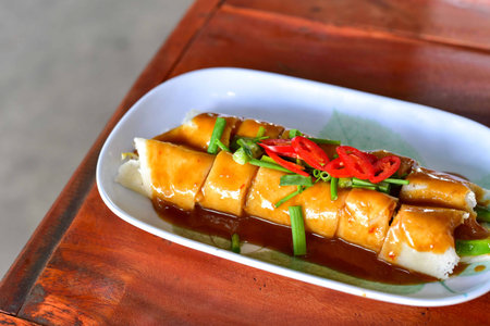 A Plate of Authentic Thai Fresh Spring Rollsの写真素材