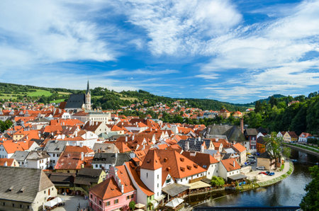 Charming Village of Cesky Krumlov in Czech Republicのeditorial素材
