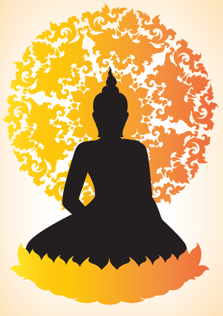 Buddha silhouette vector illustratorのイラスト素材
