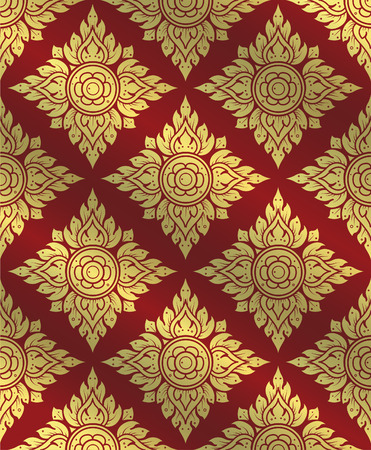 Thai art pattern Traditional Thai background line Thai vectorのイラスト素材