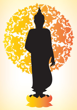 Silhouette of Buddhaのイラスト素材